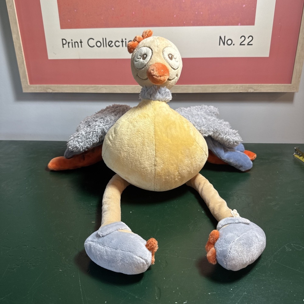 Noukies Noukie's Stuffed Plush Peacock Bird Turkey Gray Orange‎ Yellow